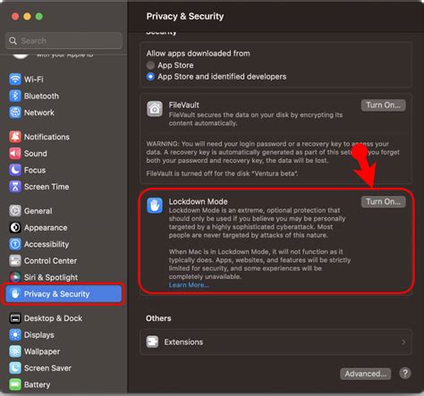 How to enable Lockdown mode in macOS Ventura