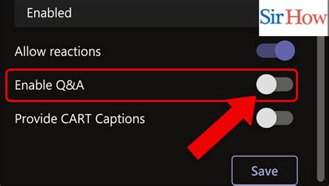 How to enable Q&amp;A