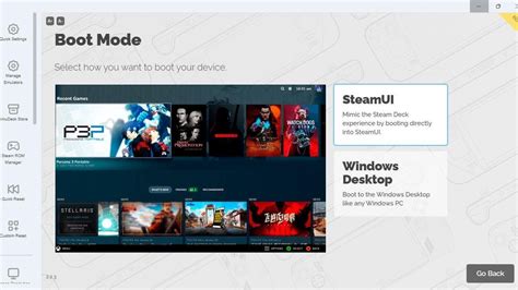 How to enable boot to SteamUI