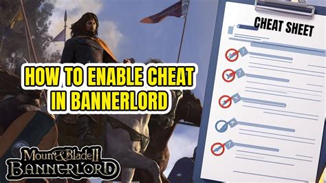 How to enable cheat mode in Bannerlord
