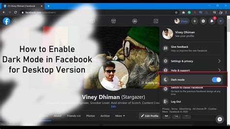How to enable dark mode on Facebook via the desktop client