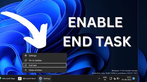 How to enable end-task from the taskbar on Windows 11