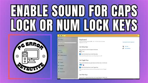 How to enable sound for Caps Lock or Num Lock keys