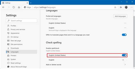 How to enable spell checker on Microsoft Edge