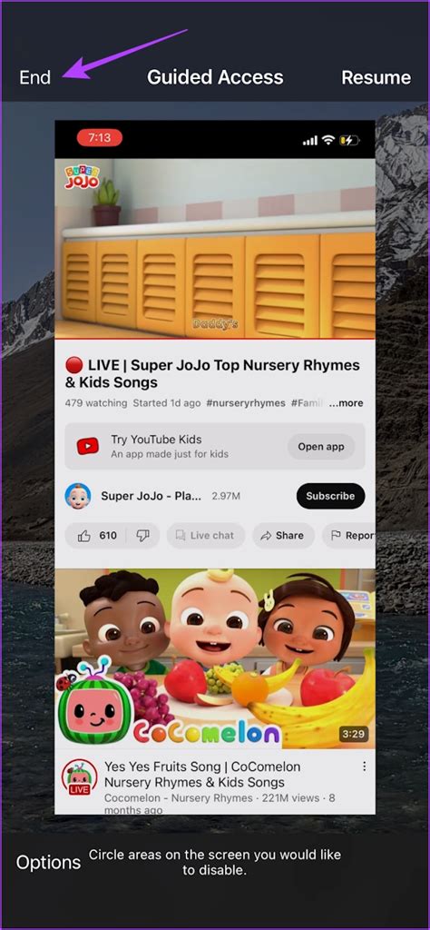 How to end a Guided Access session