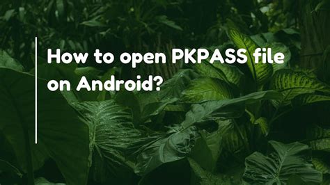 How to exposed your Android Phone / Tablet PKPASS single file