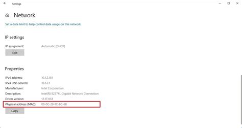 How to find MAC address from Settings on Windows 10