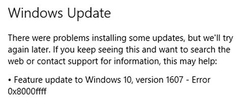 How to fix Windows Update error 0x800ffff in Windows 10
