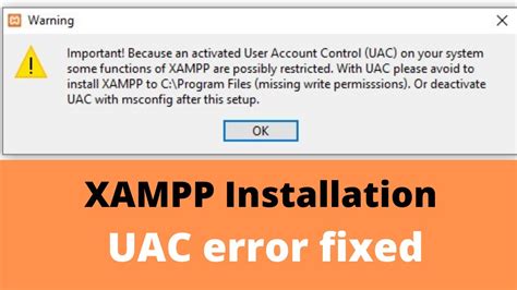 How to fix XAMPP Installation Error