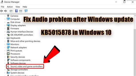How to fix audio problems after installing the KB5015878 update