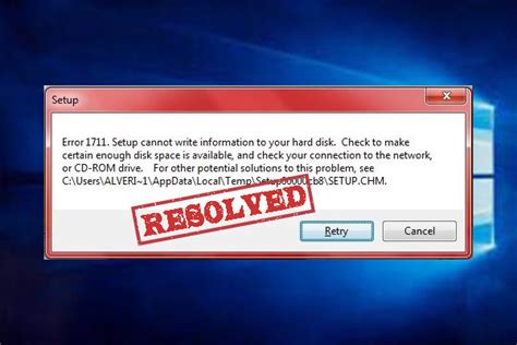 How to fix error 1711 in Windows 10