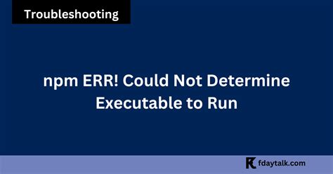 How to fix the NPM err could not determine executable to run