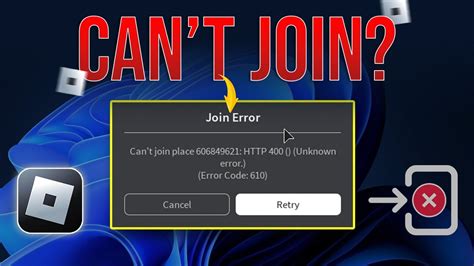 How to fix this problem where I try to join a game in Roblox and a 