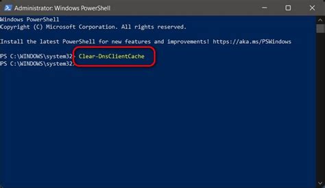 How to flush DNS cache from PowerShell on Windows 11