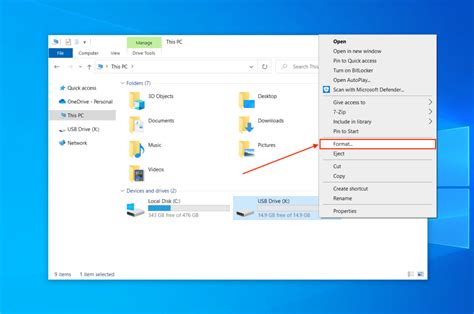 How to format USB drive on File Explorer