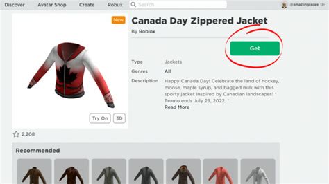 How to get the free Canada Day Zipper Jacket avatar item in Roblox 