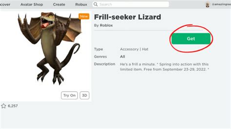 How to get the free Frill-seeker Lizard avatar item in Roblox - Pro 