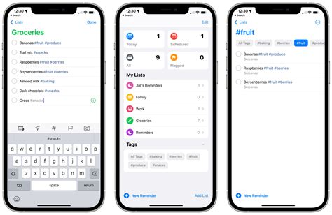 How to group Reminders using tags in iOS 15