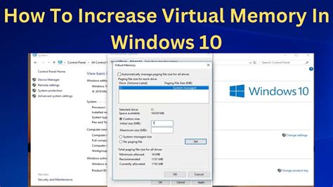 How to increase virtual memory through Settings