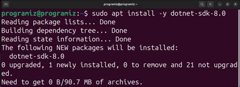 How to install dotnet (.NET) SDK on Ubuntu Linux