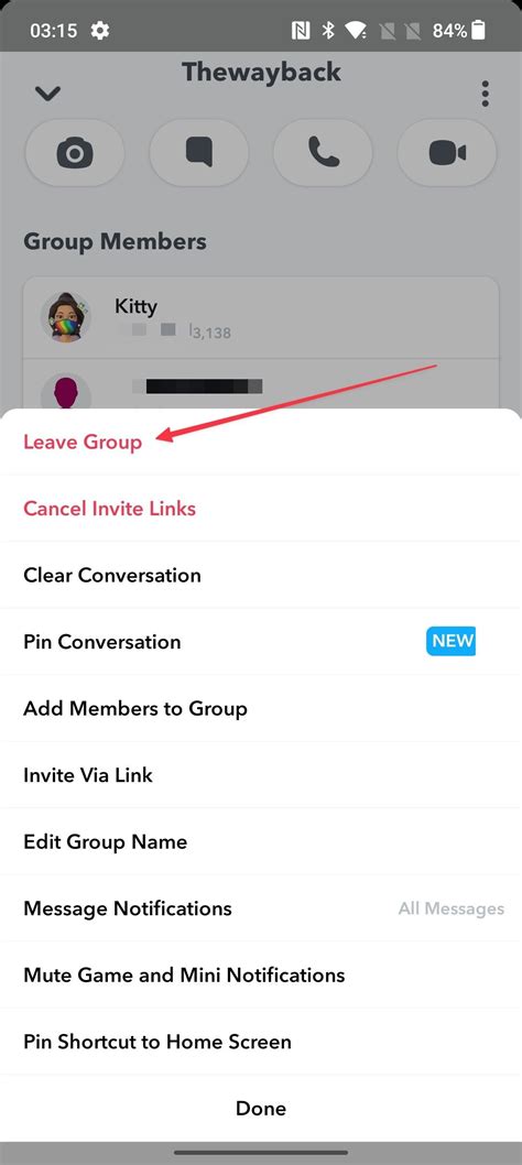 How to leave a Snapchat group