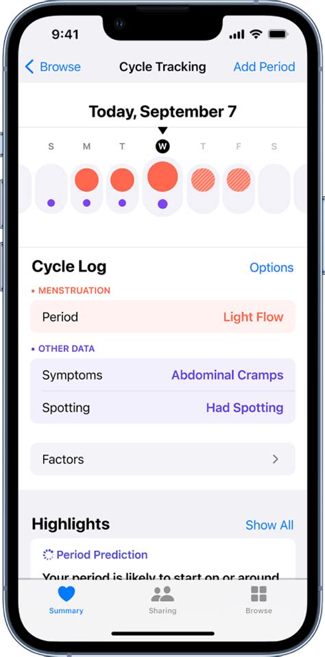 How to log symptoms in Cycle Tracking