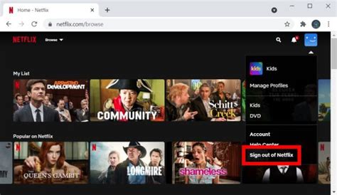 How to logout of Netflix from a browser
