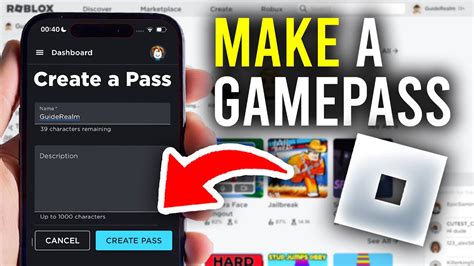 How to make ROBLOX gamepass on mobile - YouTube