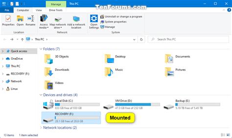 How to mount drive on Windows 10