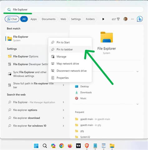 How to open File Explorer from taskbar