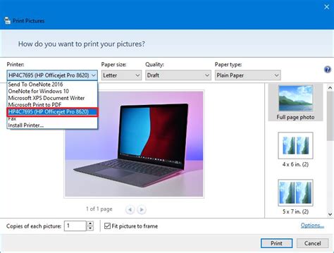 How to print a picture with File Explorer