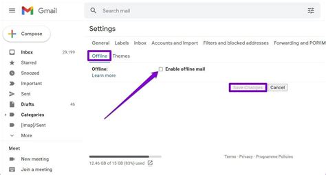 How to remove Gmail from offline mode