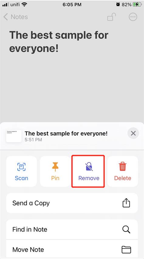 How to remove lock from a note on iPhone