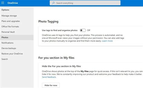 How to remove tags on photos in OneDrive