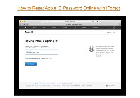 How to reset Apple ID password on web