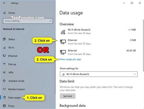 How to reset data usage on Windows 10