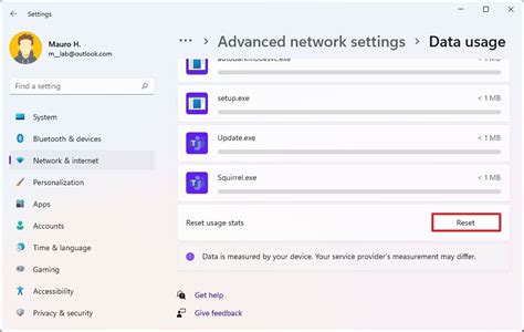How to reset data usage on Windows 11