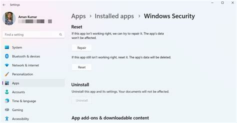 How to reset the Windows Security app on Windows 11