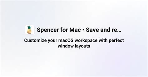 How to save and restore workspaces on macOS