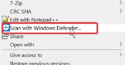 How to scan a file or folder manually with Microsoft Defender using File Explorer