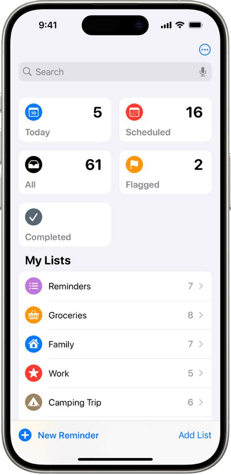 How to search for reminders