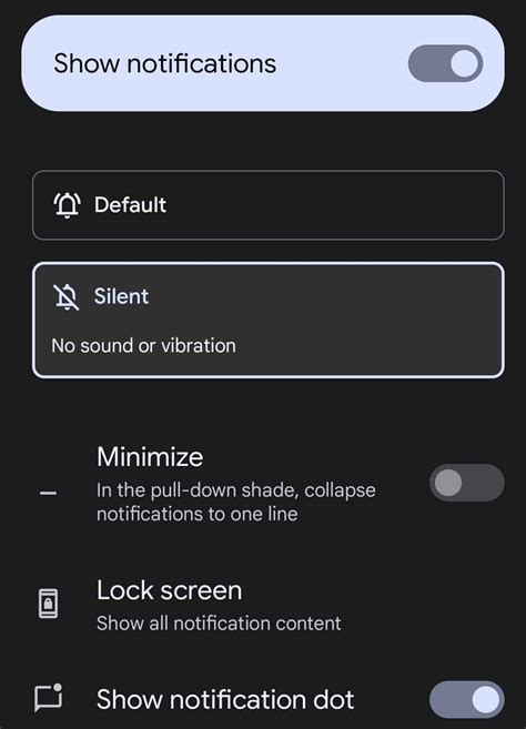 How to set Android app notifications to the silent status