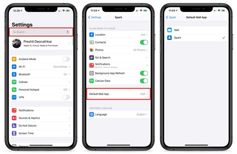How to set a new default email in iOS 14