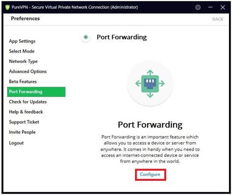 How to set up port forwarding with PureVPN