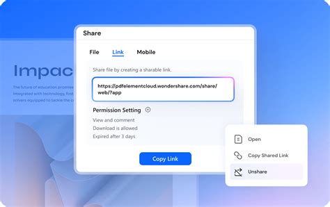 How to share an invitation to a PDF for viewing or commenting