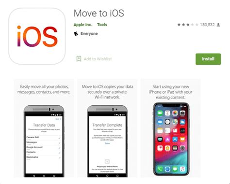 How to transfer using Move to iOS app