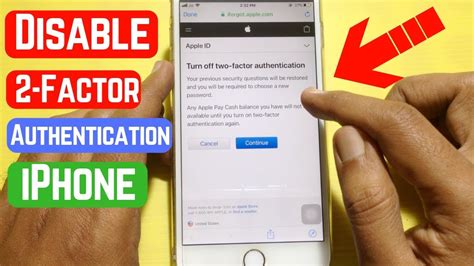 How to turn off 2-factor authentication on iPhone