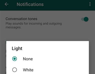 How to turn off WhatsApp notification light on Android
