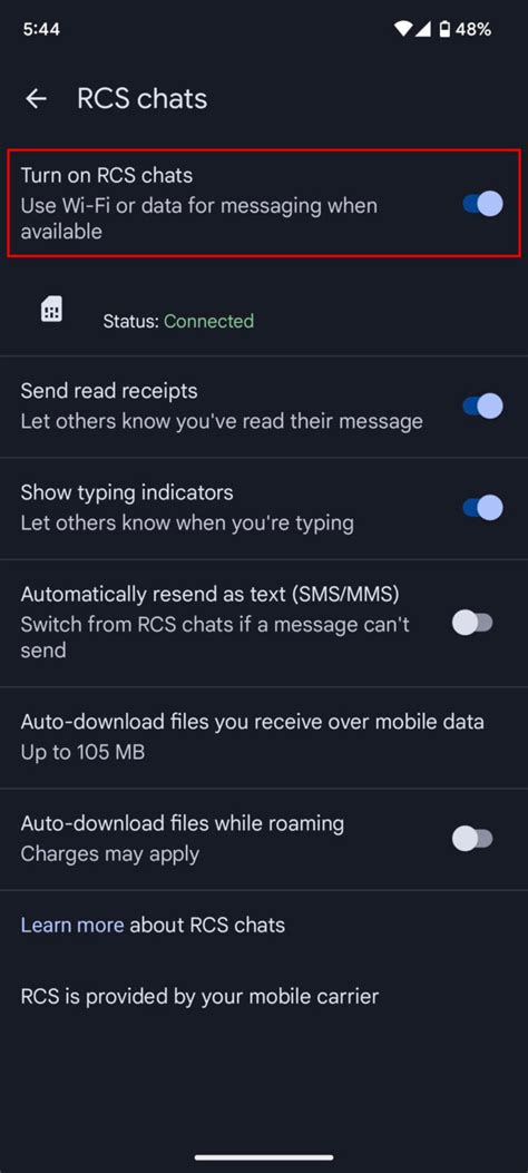 How to turn on RCS Messaging