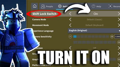 How to turn on shift lock in Roblox